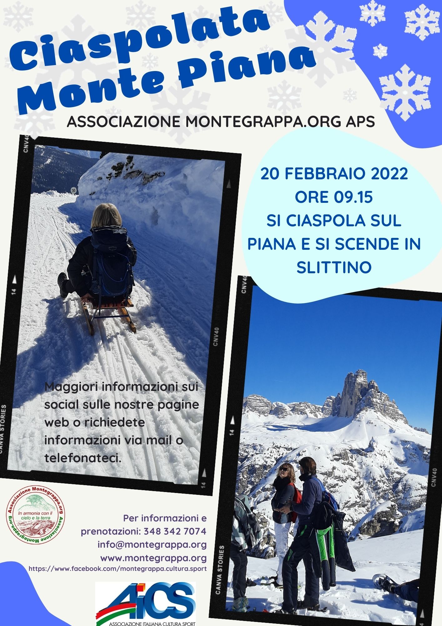 16 02 2022 ciaspolata monte piana